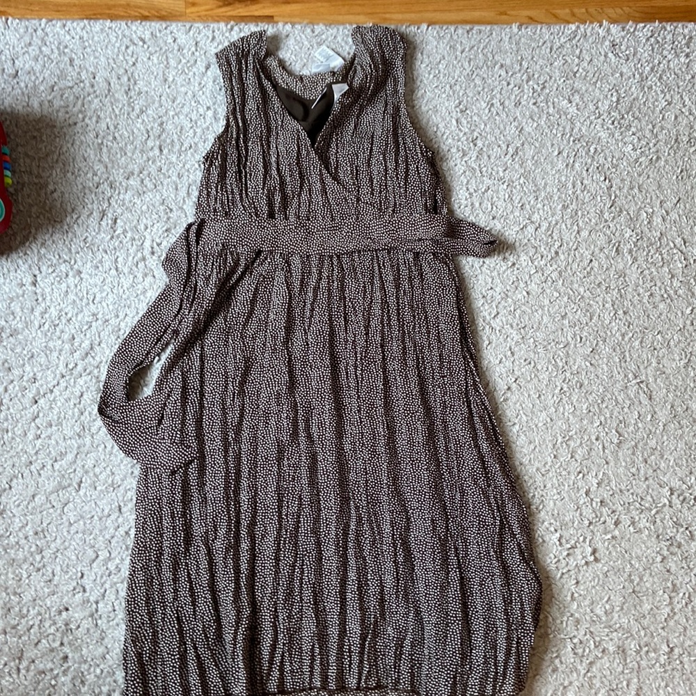 Brown and White Dot Summer Dress